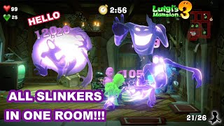 All SLINKERS in one room Luigi’s Mansion 3 DLC floor Online mode [upl. by Hnacogn447]