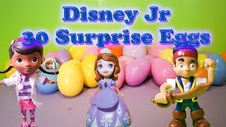 Opening 30 Surprise Eggs with Doc McStuffins and Friends [upl. by Neruat]