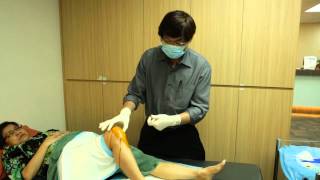 Monovisc Injection Technique Medial Approach Lying down [upl. by Ebaj]