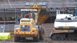 LIEBHERR RADLADER  DELMAG RH16 BOHRGERÄT AUF BAUSTELLE [upl. by Sucam469]