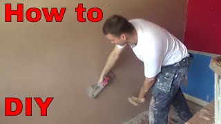 HOW TO PLASTER A WALL diy [upl. by Em]