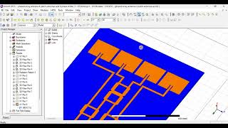 phased array antenna with 4 patches and 8 phase shifters design simulated results HFSS [upl. by Nagrom839]