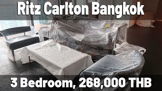 RitzCarlton Bangkok Amazing Luxury 3 bedroom Condo for rent [upl. by Callie]