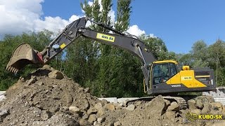 VOLVO EC300E  excavator with 3D GPS moving stone [upl. by Narej]