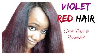 DIY  How to Violet Red Hair Color  Loreal Feria Power Violet [upl. by Illona]