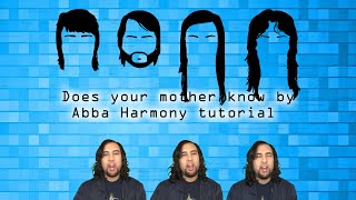 Does you mother know by Abba harmony tutorial [upl. by Ximenes]