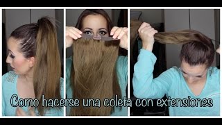 COLETA LARGA DE CABALLO EN 1 MINUTO con extensiones de clip RESULTADO AL INSTANTE  La shatunga [upl. by Ttnerb]