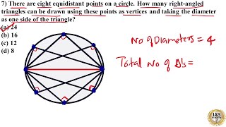 There are eight equidistant points on a circle How many rightangled triangles can be drawn using t [upl. by Atekan]