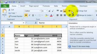 VideoExcel  How to change cell orientation in Excel 2010 [upl. by Nodab]