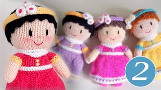 Knitting Doll Free Pattern Tutorial Knitting Doll  Dainty Dollies Part 2 [upl. by Faustena]