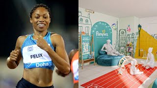 Olympic medalist Allyson Felix makes Olympic history with nursery [upl. by Crystie81]