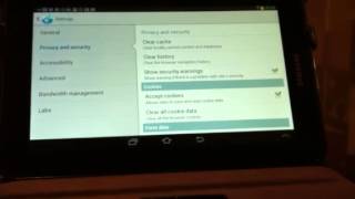 How to clear cash and cookies in Samsung Galaxy tab7quot [upl. by Arihaj]