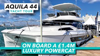 On board a £14m luxury powercat  Aquila 44 full yacht tour  Motor Boat amp Yachting [upl. by Audette]