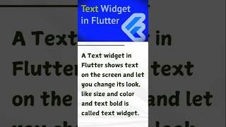 What is a text widget in flutter [upl. by Pamelina]