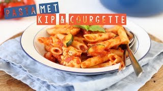 RECEPT Pasta met kip en courgette  LEKKER EN SIMPEL [upl. by Ardnahc415]