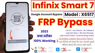 Infinix Smart 7 FRP Bypass Android 12  Infinix Smart 7 X6517 FRP Bypass  Android Setup Failed [upl. by Deuno685]