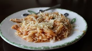 Greek Style Baked Orzo in a light tomato sauce Manestra [upl. by Brest]