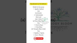 Classification of Vertebrates ytshorts [upl. by Lihkin]