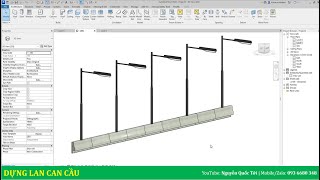 REVIT STRUCTURE  Dựng Lan can cầu  kysuthietkecongtrinh [upl. by Bobine]