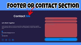 Footer or Contact section create with html and css [upl. by Barncard584]