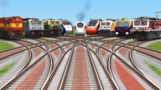 54️⃣ Trains Crossing By Indian Daimond Railway Tracks  train videos indian railways race [upl. by Ahsienat]