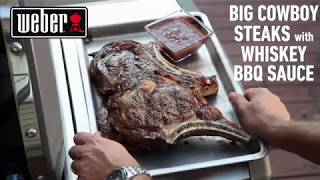 Big Cowboy Steaks with Whiskey BBQ Sauce [upl. by Ahsiner476]