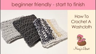 How To Crochet A Washcloth  Very Easy  Beginner Friendly [upl. by Ronel707]