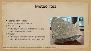 Lesson 14  Lecture 1  Meteors and Meteorites  OpenStax Astronomy 2023 [upl. by Chally581]