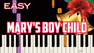 MARYS BOY CHILD  LYRICS   CHRISTMAS SONG  EASY PIANO [upl. by Elocal490]