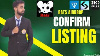 Rats Airdrop Confirm Listing Date  Big Announcement Biggest Airdrop Rats आ गया  ratskingdom 50 [upl. by Nuahsed]