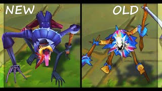 All Fiddlesticks Skins Rework NEW vs OLD Texture Comparison League of Legends [upl. by Ydnam]