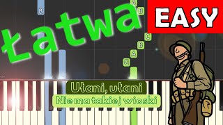 🎹 Ułani ułani Hej hej ułani Nie ma takiej wioski Piano Tutorial łatwa wersja 🎵 NUTY W OPISIE🎼 [upl. by Nahum]