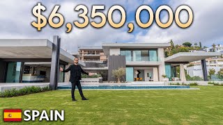 Touring 6300000 Ultra Modern Mansion in Marbella Spain [upl. by Parish]