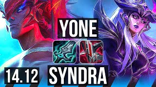 YONE vs SYNDRA MID  819 69 winrate Dominating  EUW Grandmaster  1412 [upl. by Ynolem133]