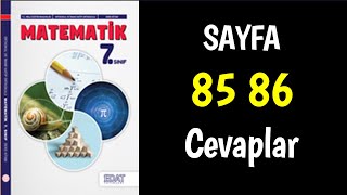 7Sınıf Matematik Ders Kitabı Sayfa 85 86 Cevaplar çözümler [upl. by Bobbye321]