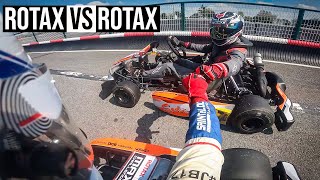 Grosse bataille en kart de compétition   Rotax 125cc [upl. by Rolyab838]