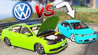 DEU POLICIA  HONDA CIVIC vs JETTA [upl. by Joane]