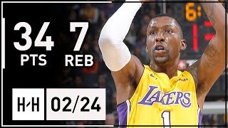 Kentavious CaldwellPope Full Highlights Lakers vs Kings 20180224  34 Points 7 Reb 8 Threes [upl. by Levana]