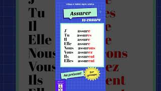 Conjugaison du Verbe Assurer to ensure  au présent  Conjugation of the verb Assurer in present [upl. by Nylqcaj803]