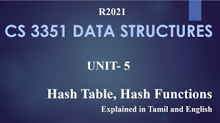 HASH TABLE HASH FUNCTIONS  Explained in Tamil and English [upl. by Alair]