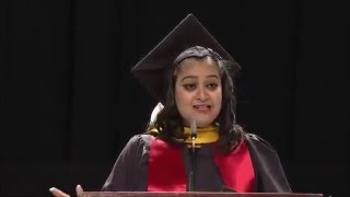 Commencement speech by Indian student speaker Neha Smith School of Business 2015 [upl. by Elleinnod]