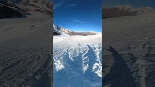 Winter is here ❤️❄️ winter saasfee switzerland snow powder snowboard snowboarding couple [upl. by Eveiveneg463]