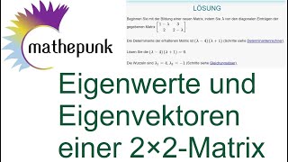 Eigenwerte und Eigenvektoren einer 2×2Matrix [upl. by Llenrod]