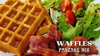 WAFFLES using pancake mix [upl. by Alanson455]