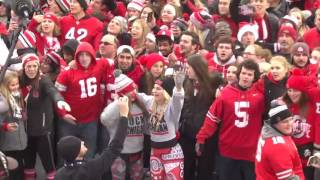 Ohio State football  Thousands rush field after beating Michigan [upl. by Anahsohs]