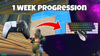 My 1 Week Fortnite Keyboard amp Mouse Progression Controllor to KBM insane [upl. by Cate]