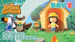 day 2  🌱animal crossing  🦉meeting blathers and gulliver 🕊️  no commentary  😌cosy gameplay [upl. by Julita]