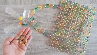 MAKING HANDBAG FROM PLASTIC BOTTLE CAP  The Most Amazing Handmade Plastic Craft  DIY Arts amp Crafts [upl. by Eikcim806]