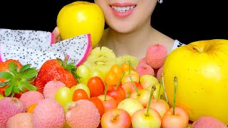 FRUIT ASMR ASMR FRUIT PLATTER CHERRIES STRAWBERRIES DRAGON FRUIT KIWI  TracyN ASMR [upl. by Eerehc]