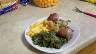 How to Cook Roast Beef and Potatoes Rice and Kale Green [upl. by Rochkind]